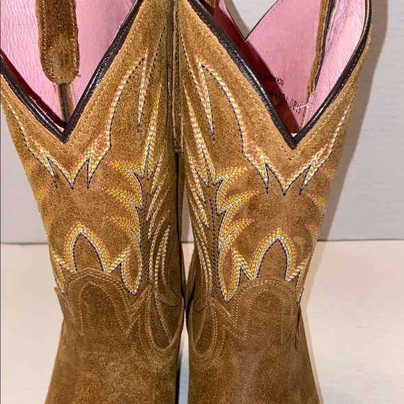 Brown Heeled Boots with Western Stitching and Pointed Toe - Picture 7 of 16